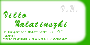 villo malatinszki business card